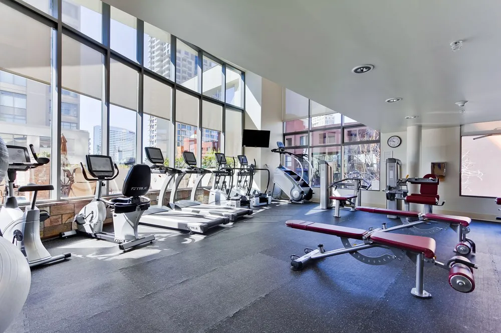 picture of the gym in renaissance condominiums in downtown San Diego