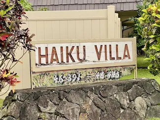 Haiku Villa Sign