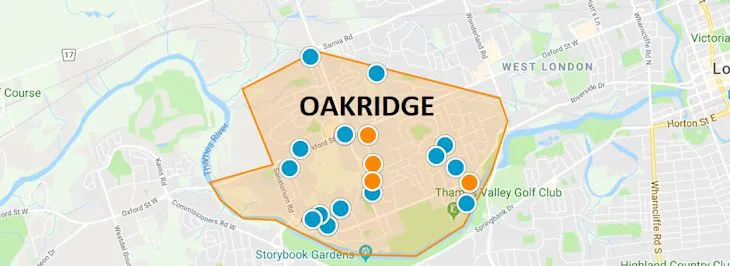 Oakridge London Ontario Map