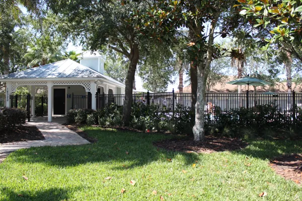 the reflections pool and small clubhouse