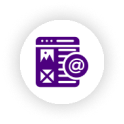 Online advertising concept with digital elements and icons.