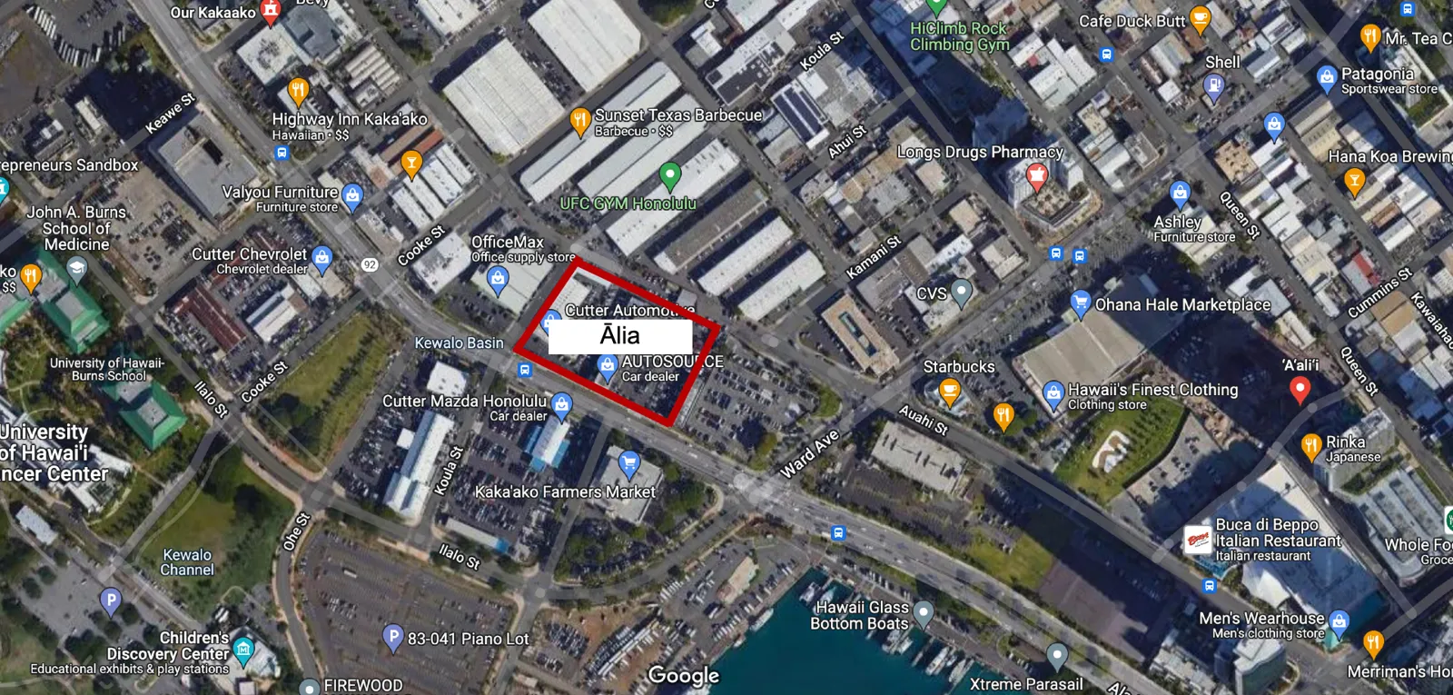 Alia Condo Location Kakaako