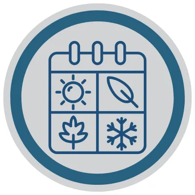 seasonal calendar icon representing seasonal living at optima camelview