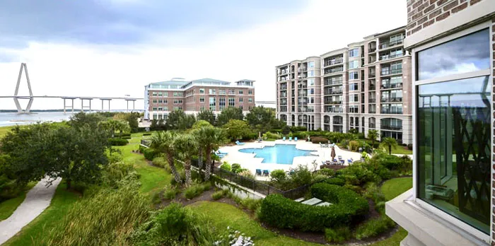 Pool and grounds of Renaissance at Charleston Harbor