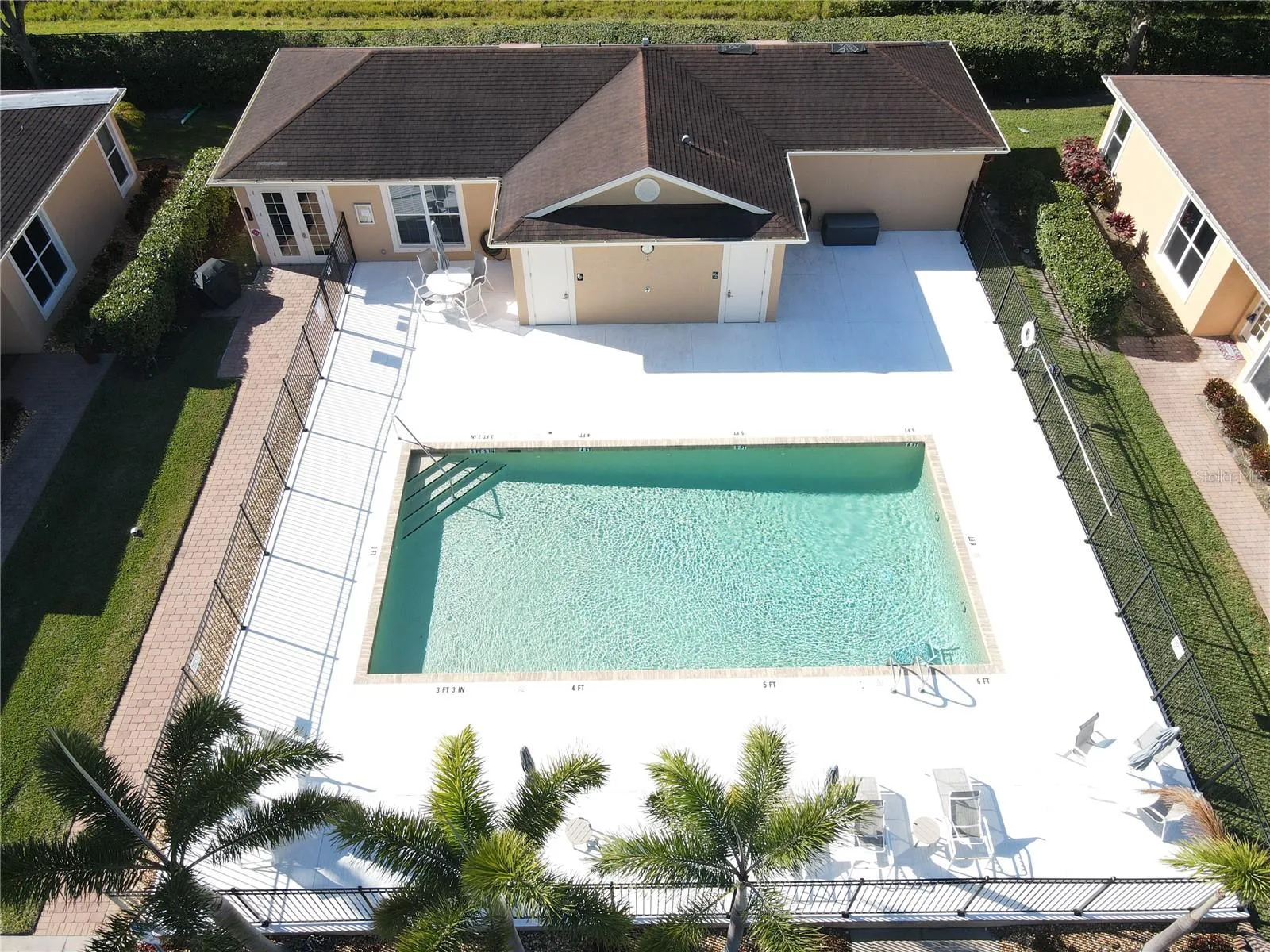 Aerial view of Turnberry Trace pool in North Port Florida