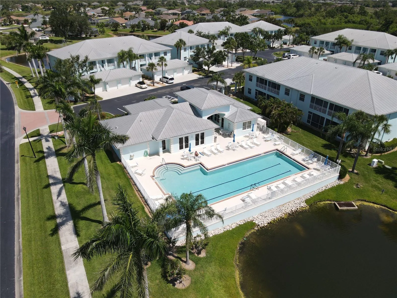 Aerial view of condominium buildings at The Colony at Sabal Trace North Port Florida