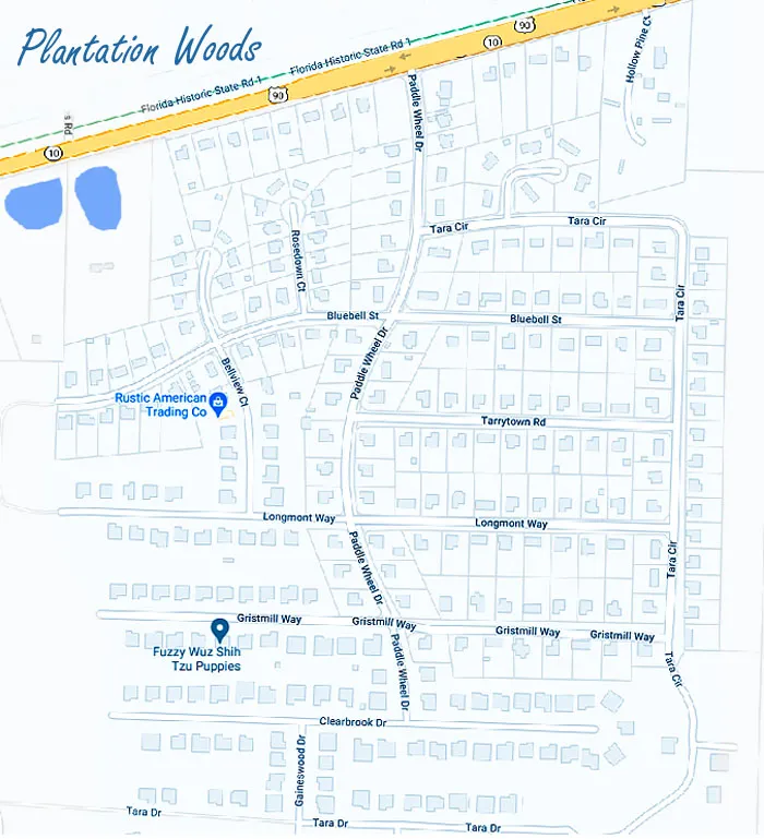 Map of Plantation Woods in Milton Florida