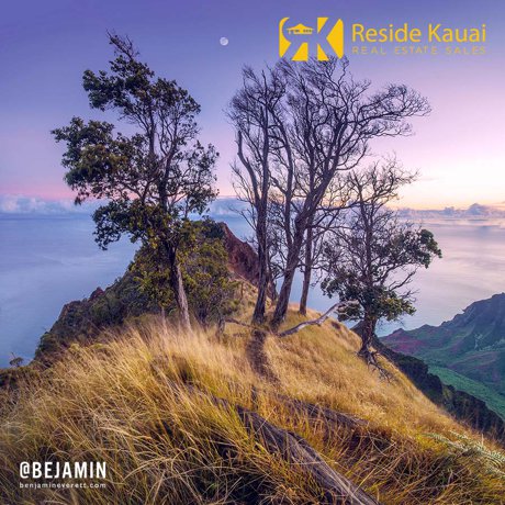 Photograph of Kalepa Ridge taken by Benjamin Everett for use in Reside Kauai's Blog