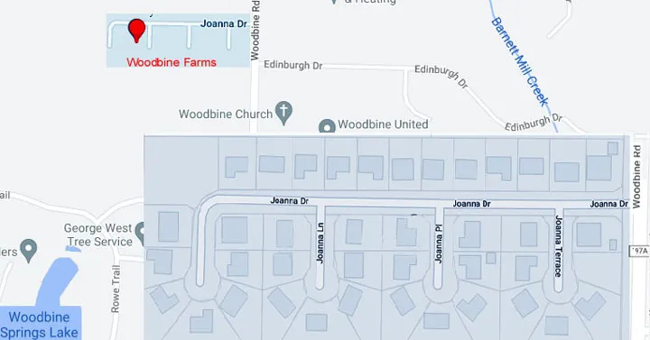 Map of Woodbine Farms in Pace FL