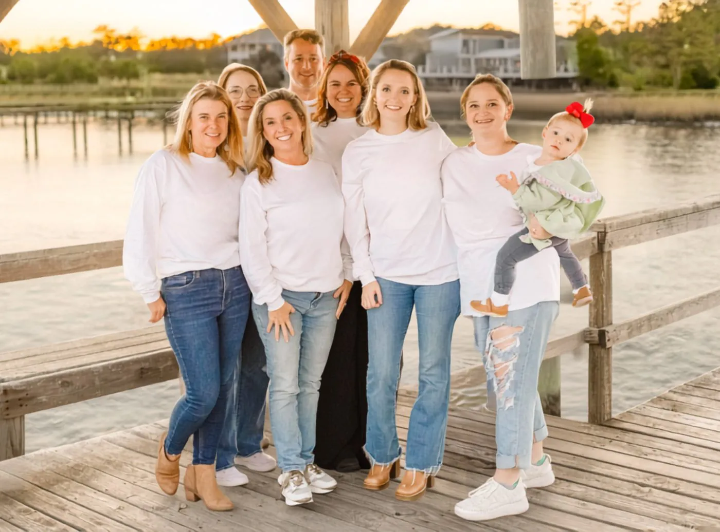 The Jennifer Bullock Team, Wilmington NC real estate agents with RE/MAX Executive, on a waterfront dock