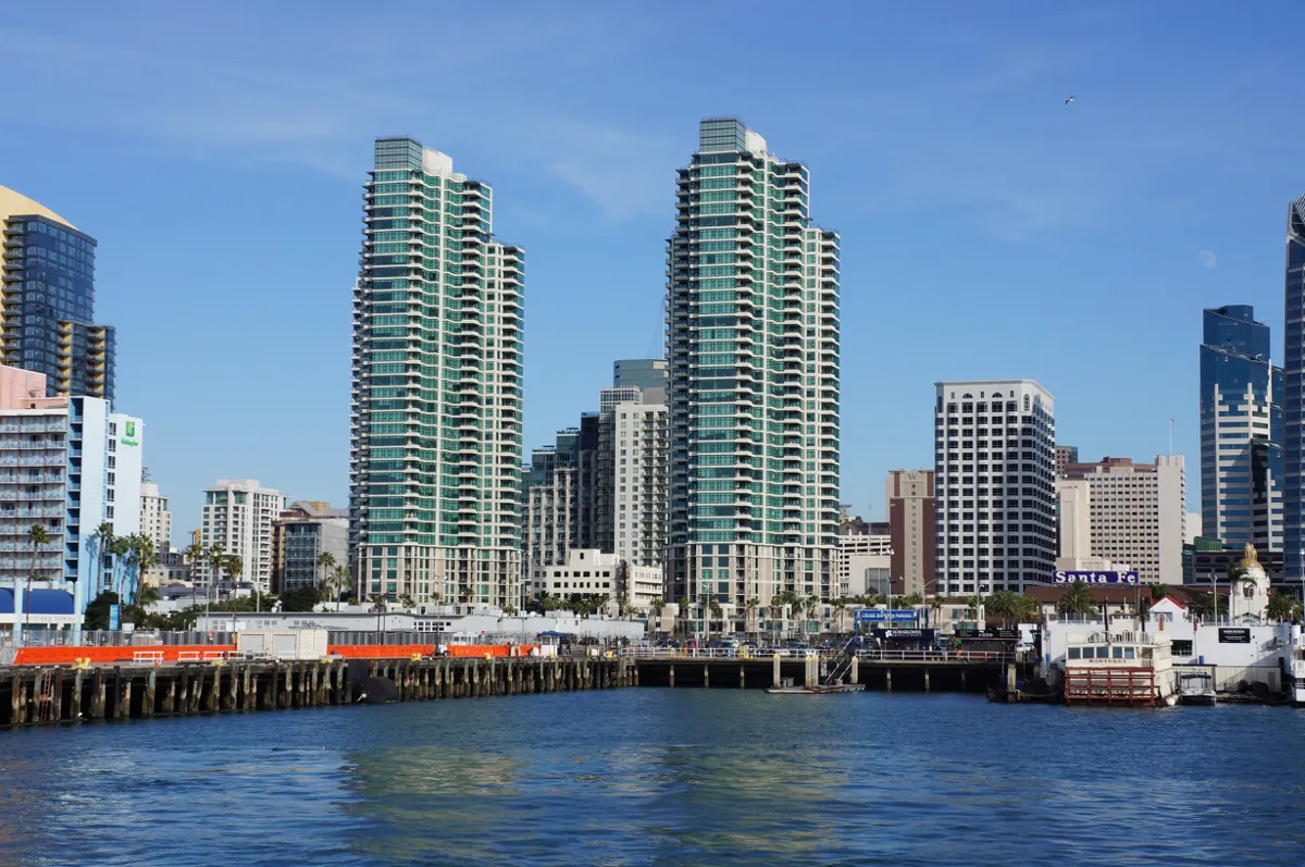Grande Condos viewed from the bay downtown San Diego