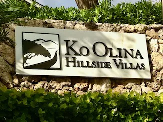 Ko Olina Hillside Villas Sign