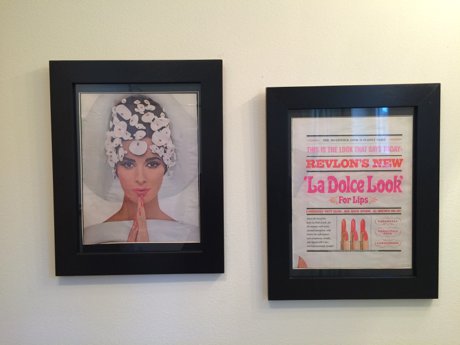Staging your home with wall art by using pictures from old magazines. 