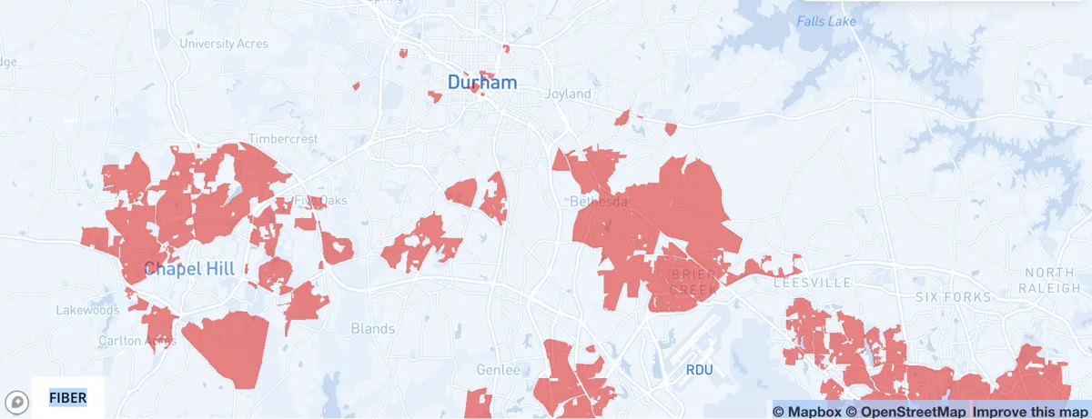 Google fiber map Raleigh Durham