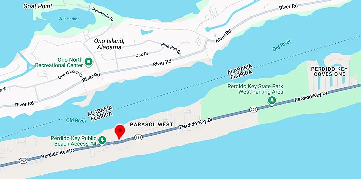 Map of Parasol West community in Perdido Key
