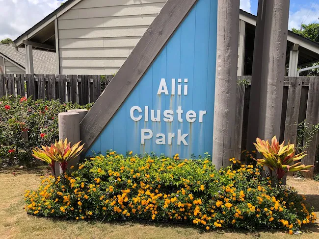 Alii Cluster Park Sign