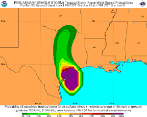 Tropical Storm Bill threatens Houston and the Texas Gulf Coast. NOAA