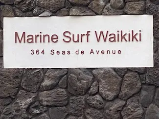 Marine Surf Waikiki Sign