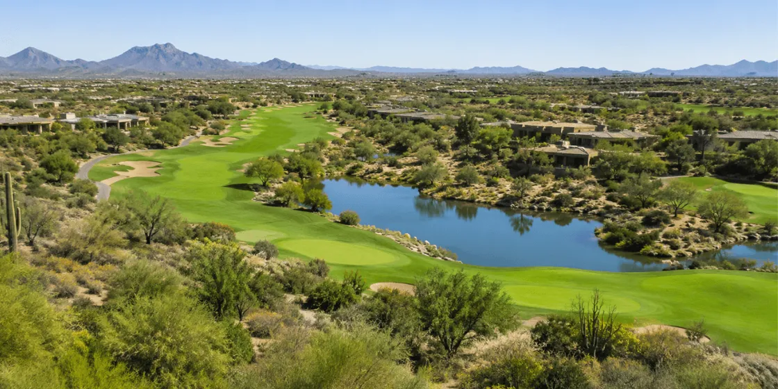 aerial view of north scottsdale golf course homes for sale