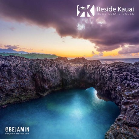 A landscape photo by Ben Everett titled Dragons Lair for use on Reside Kauai's Blog