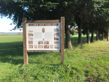 klaber hop yard sign