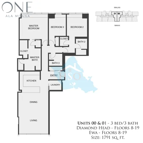 One Ala Moana 00 & 01 Floor Plan