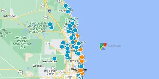 Palm Beach Gardens and Jupiter Real Estate Map Search