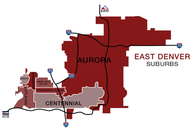 East Denver Suburbs Map