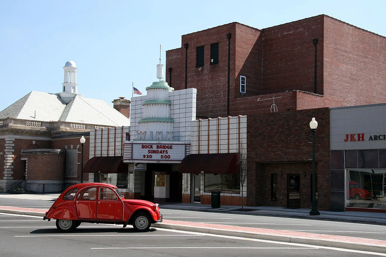 The historic Wink Theater in downtown Dalton, Georgia