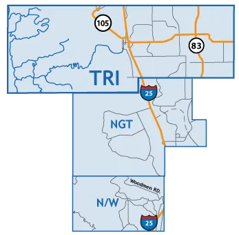 Tri-Lakes Colorado Springs Map