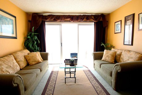 living room of condo unit