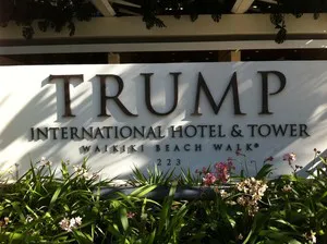 Trump Tower Waikiki Sign