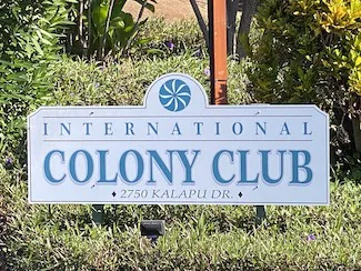 International Colony Club Sign