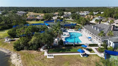 Pool and clubhouse aerial view thumbnail