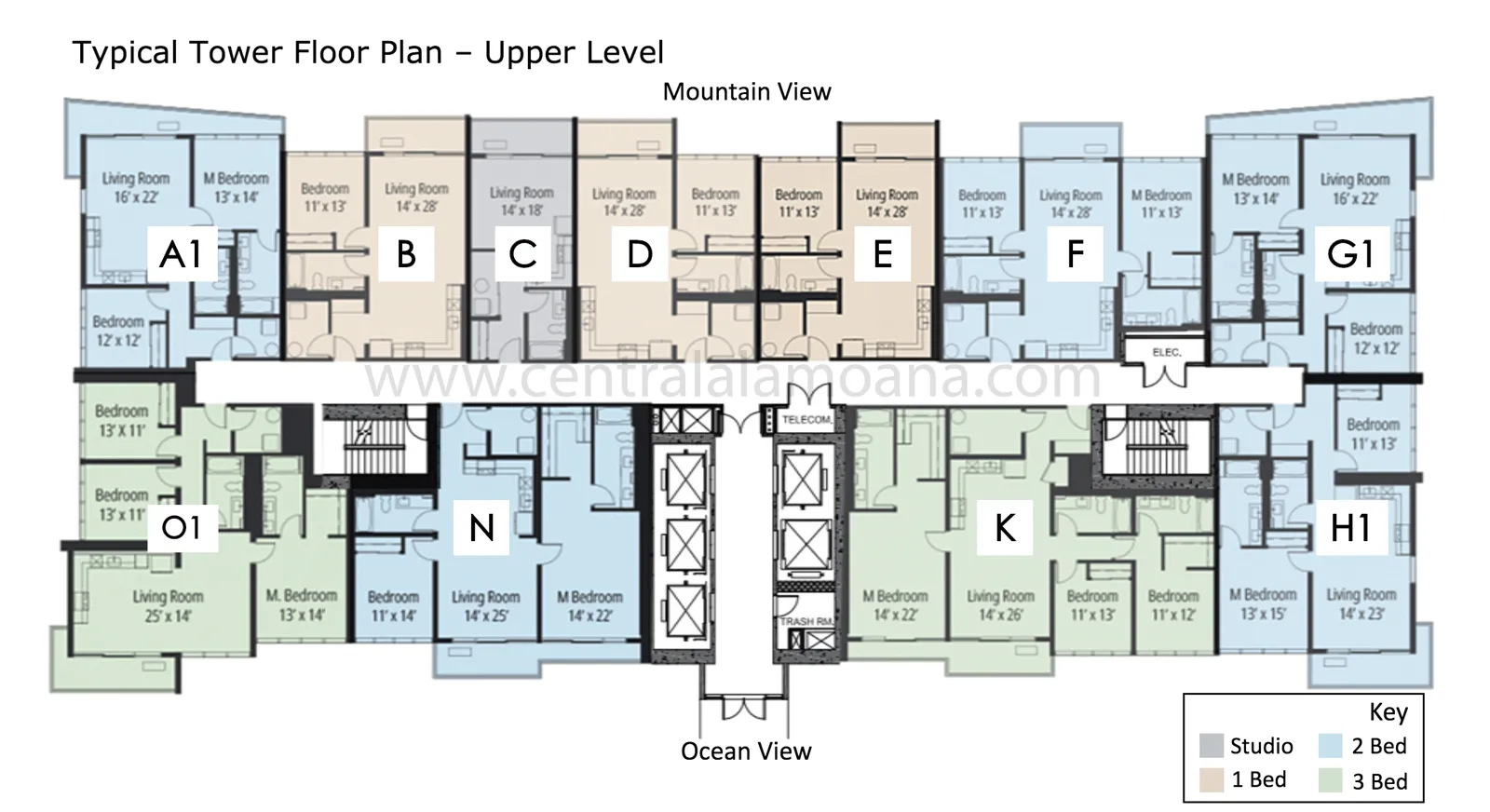 The Central Ala Moana Floor Plan