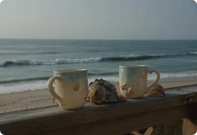 oceanfront scene at topsail island