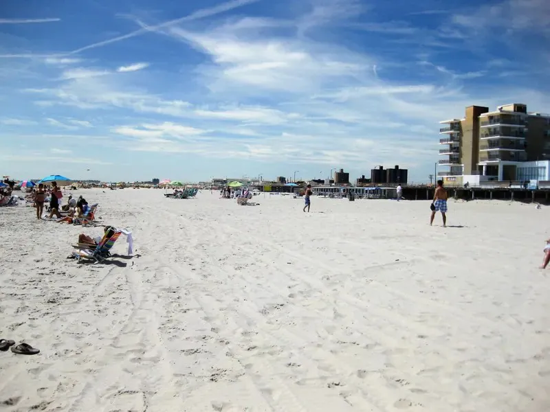 Beach and boardwalk at Atlantic Beach, New York