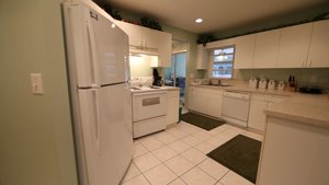 The efficient kitchen is centrally located in this home