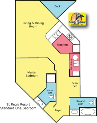 St Regis Resort North Topsail Beach 1 Bedroom Plan