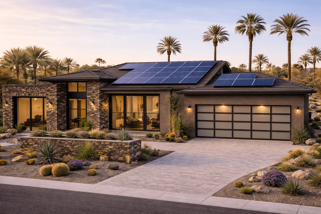 Energy efficient scottsdale new construction homes with solar panels