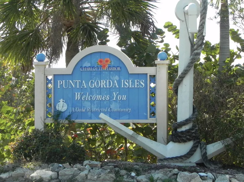 Punta Gorda Isles neighborhood entrance in Punta Gorda