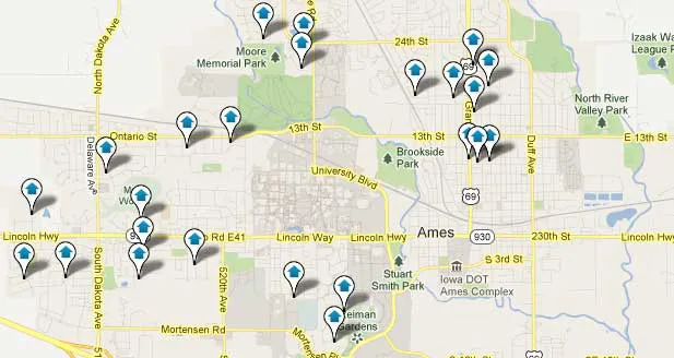 Ames Iowa Real Estate Map Search