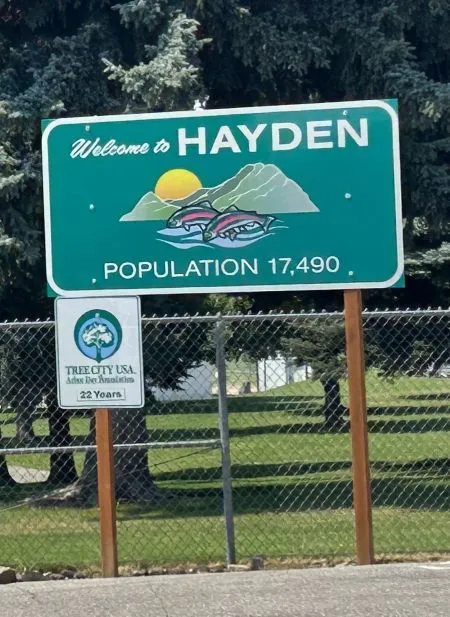 hayden welcome sign