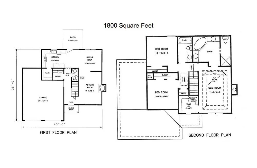onslow bay construction - 1800 sq.ft. floor plan