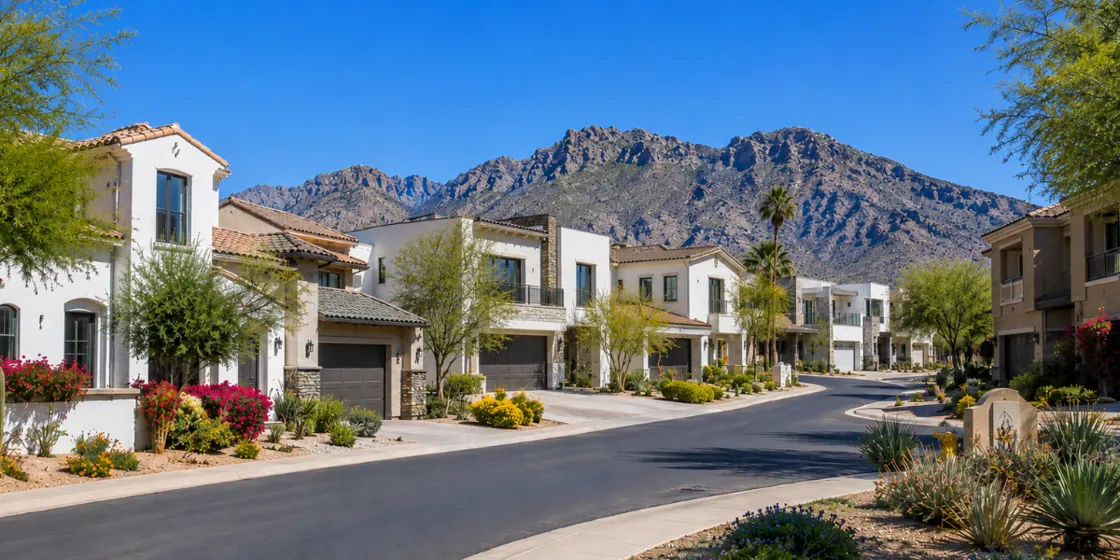 Scottsdale neighborhood with varying home styles
