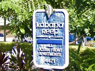 Kahana Reef Sign