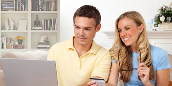Two Homebuyers looking online for services