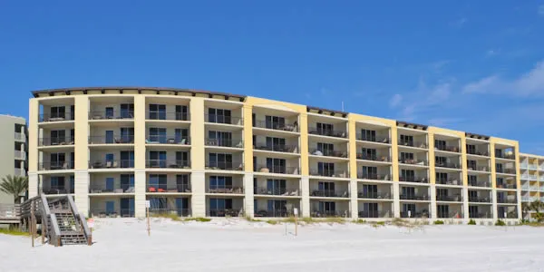 View of Bella Riva from beach