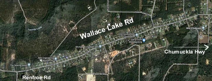 Satellite Map of Tamrell Forest in Pace FL