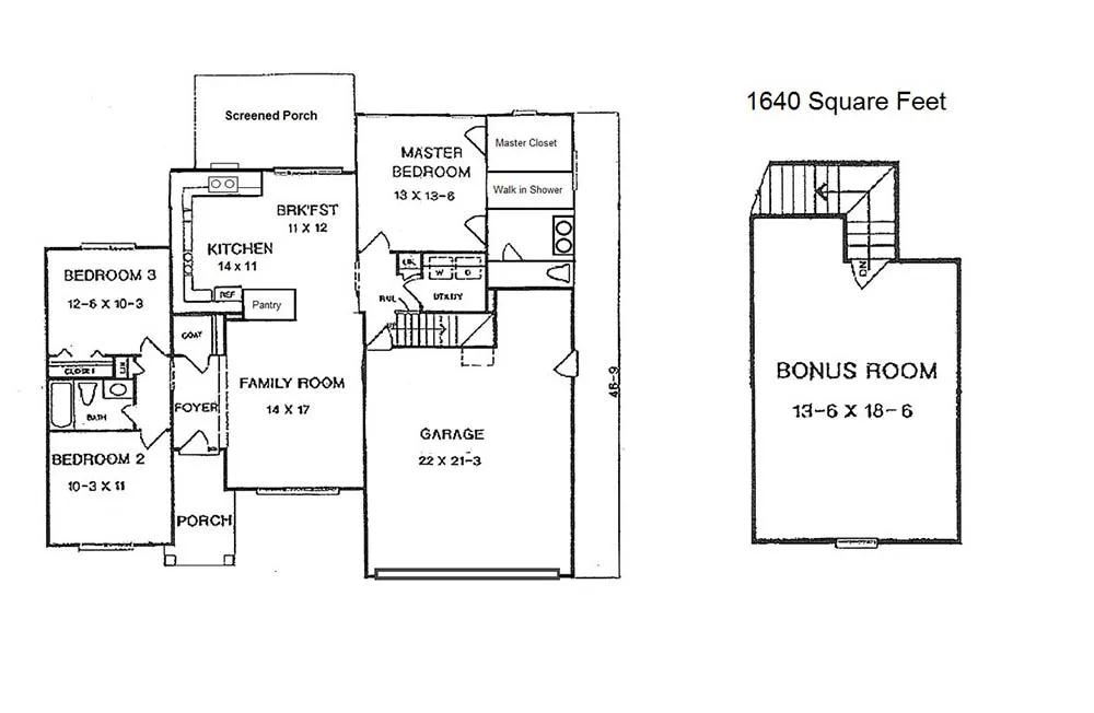 onslow bay construction - 1600 sq.ft. floor plan